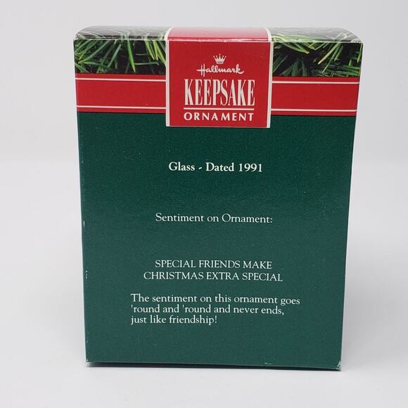 1991 Hallmark Extra Special Friends Glass Bulb Keepsake Holiday Ornament - Picture 2 of 9